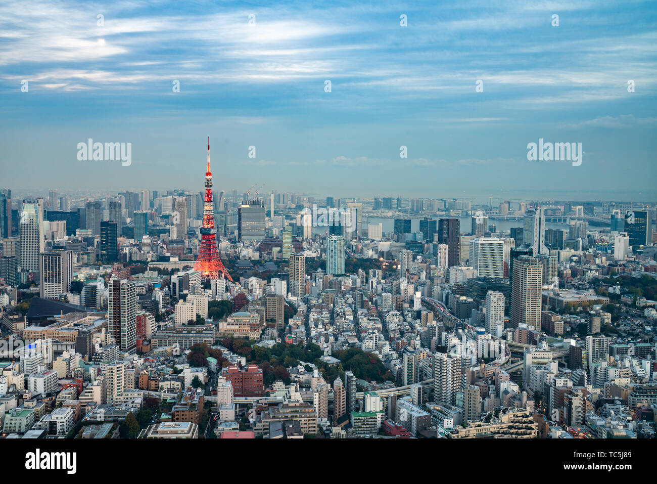 Tokyo Tower, Japan - Kommunikation und Aussichtsturm. Stockfoto