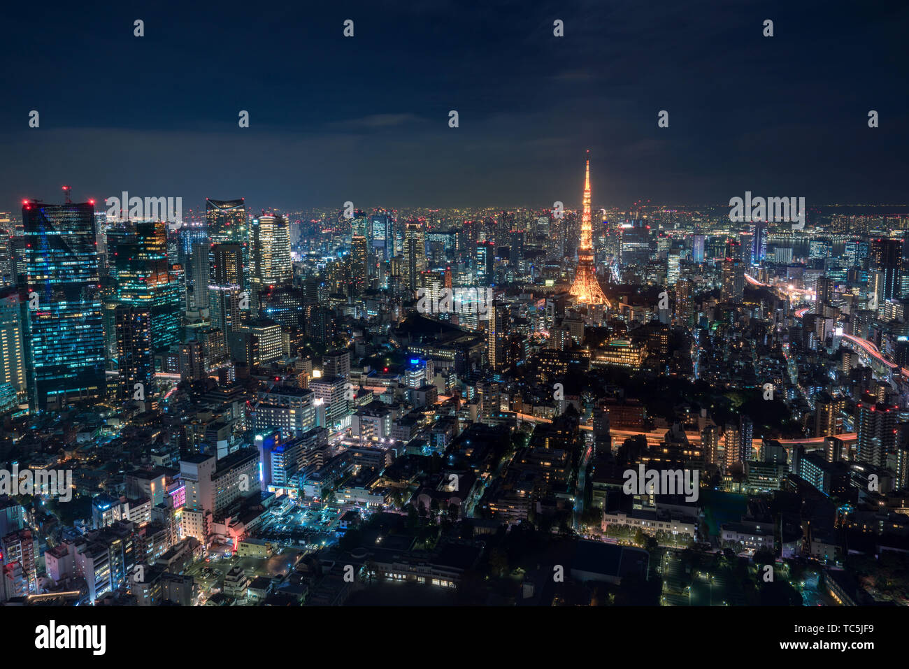 Tokyo Tower, Japan - Kommunikation und Aussichtsturm. Stockfoto