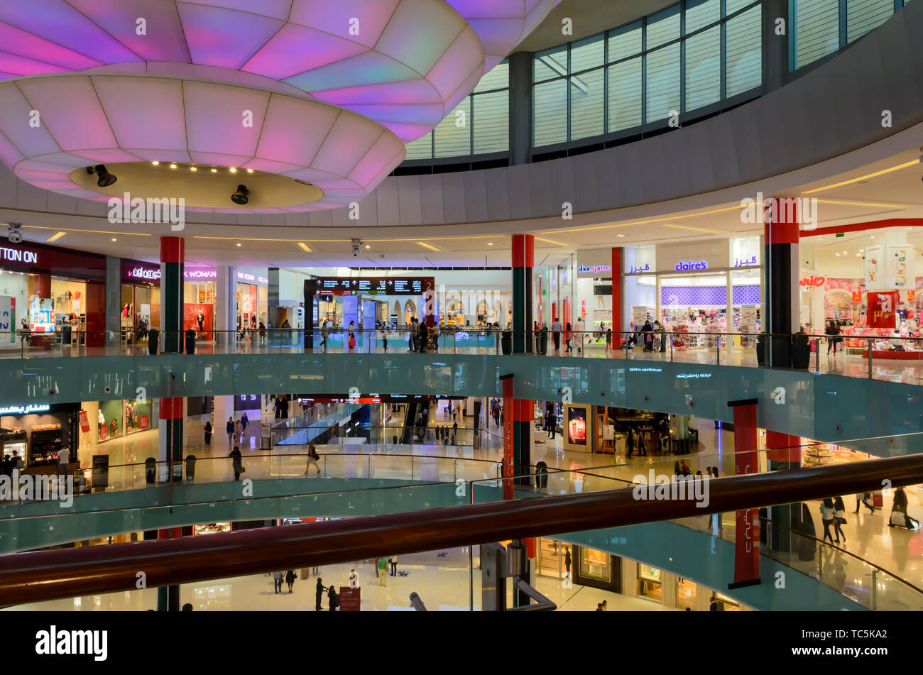 Innenansicht der Dubai Mall Vereinigte Arabische Emirate Stockfoto