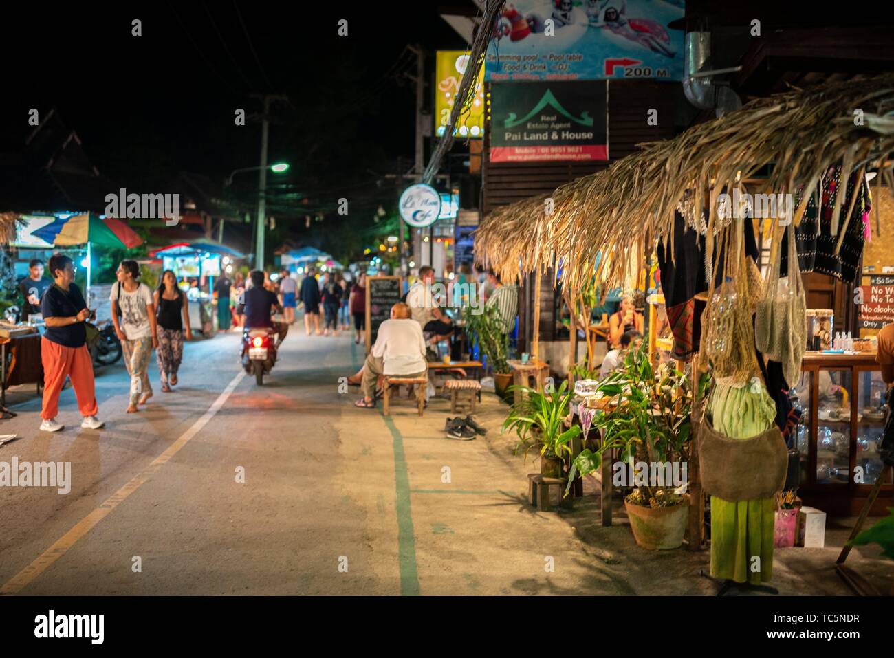 Pai Nachtmarkt, Nordthailand Stockfoto