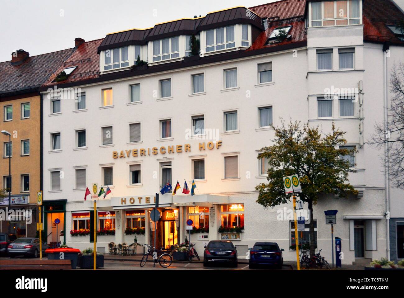 Bayerischer Hotel in der Nähe der Hauptbahnhof Bayreuth Hbf - Hauptbahnhof, Bayreuth, Oberfranken, Bayern, Bayern, Deutschland, Europa Stockfoto