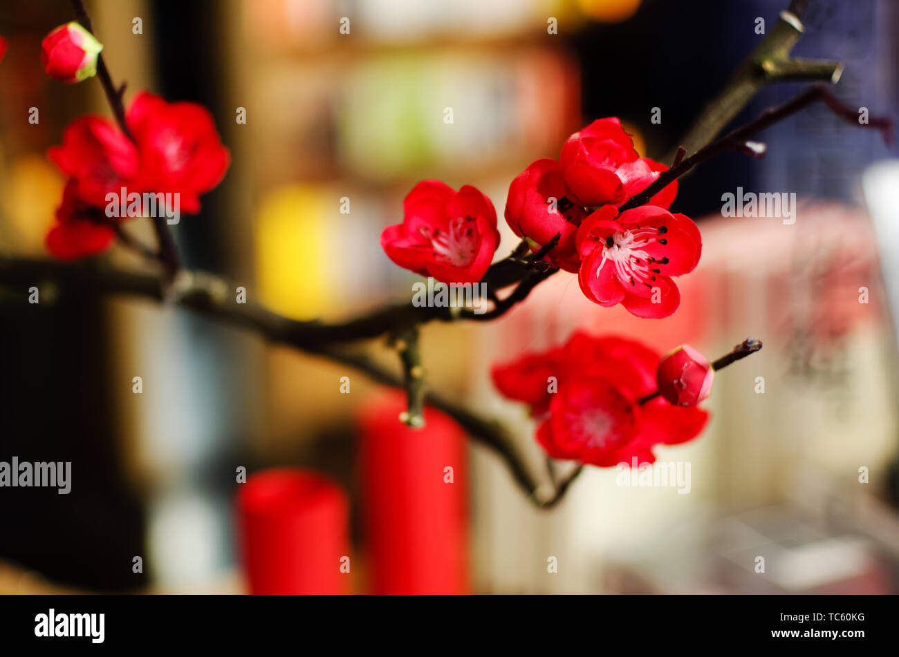Das chinesische Neujahr Couplets und Lucky Zeichen Stockfoto