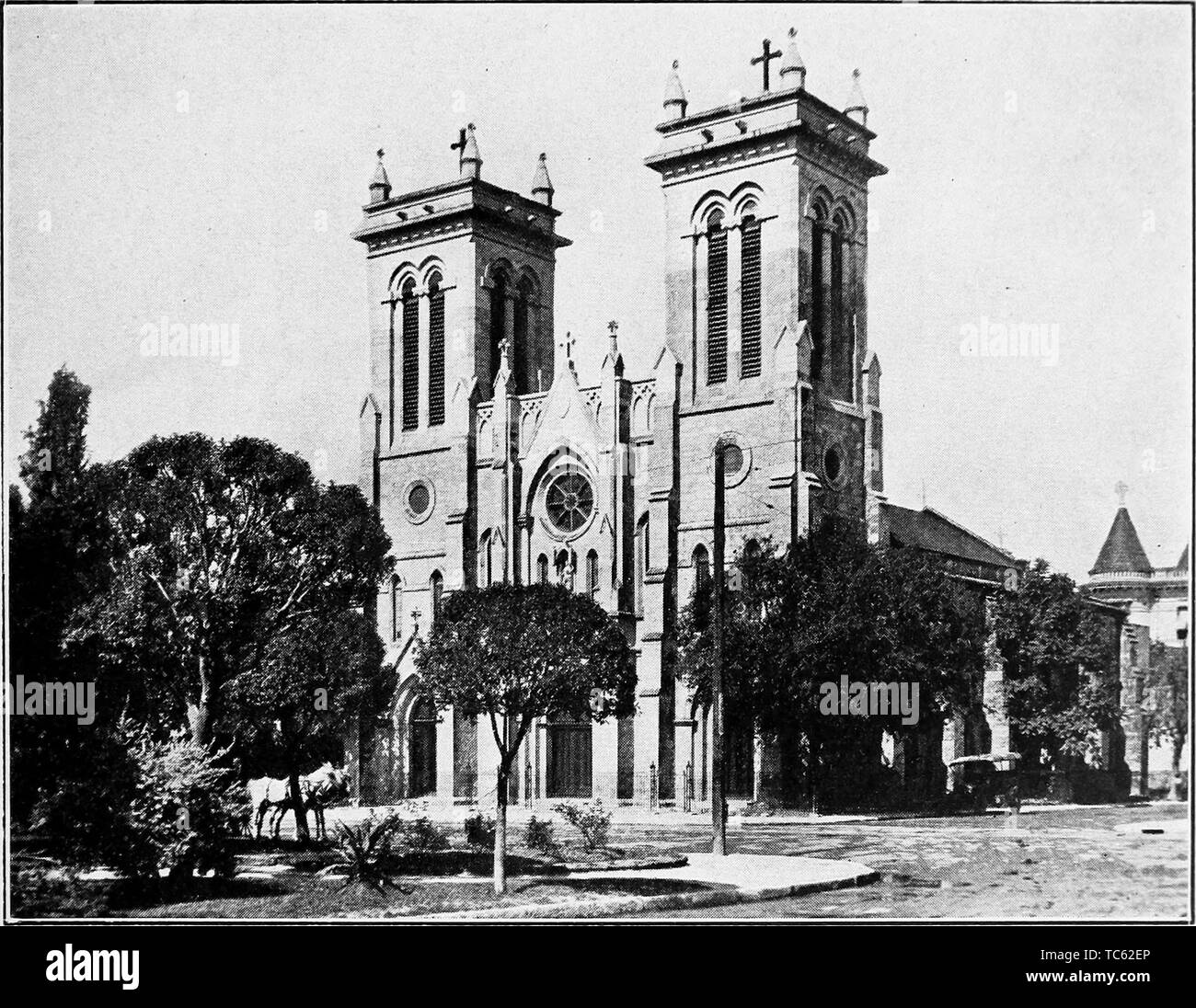 Foto des San Fernando Kathedrale in San Antonio, Texas, aus dem Buch "Buch der Texas' von Harry Yandell Benedikt und John A. Lomax, 1916. Mit freundlicher Genehmigung Internet Archive. () Stockfoto