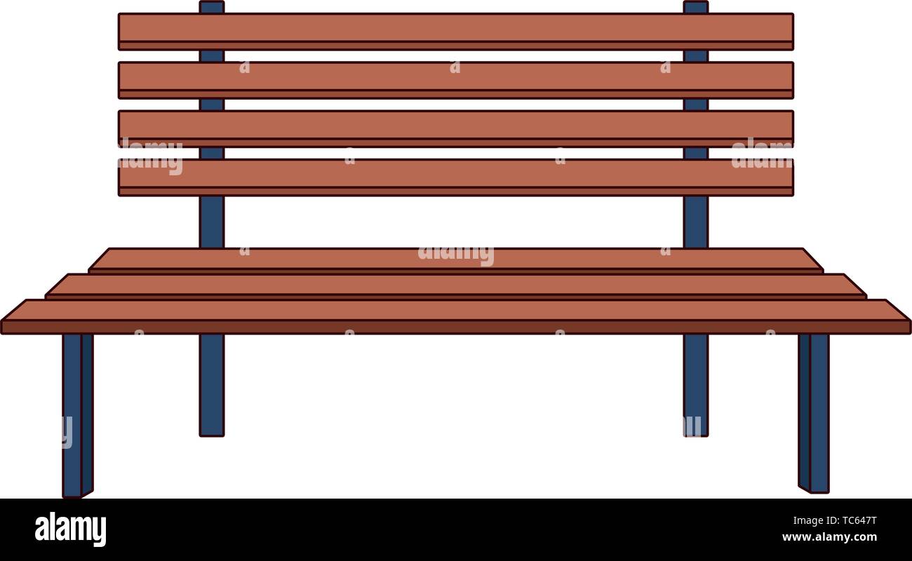 Illustration Cartoon Wooden Bench Seat Stockfotos