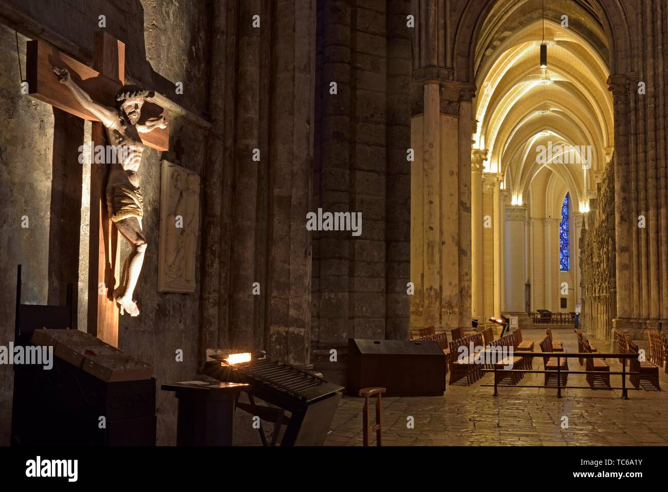 Interior Chartres Cathedral France Stockfotos Interior