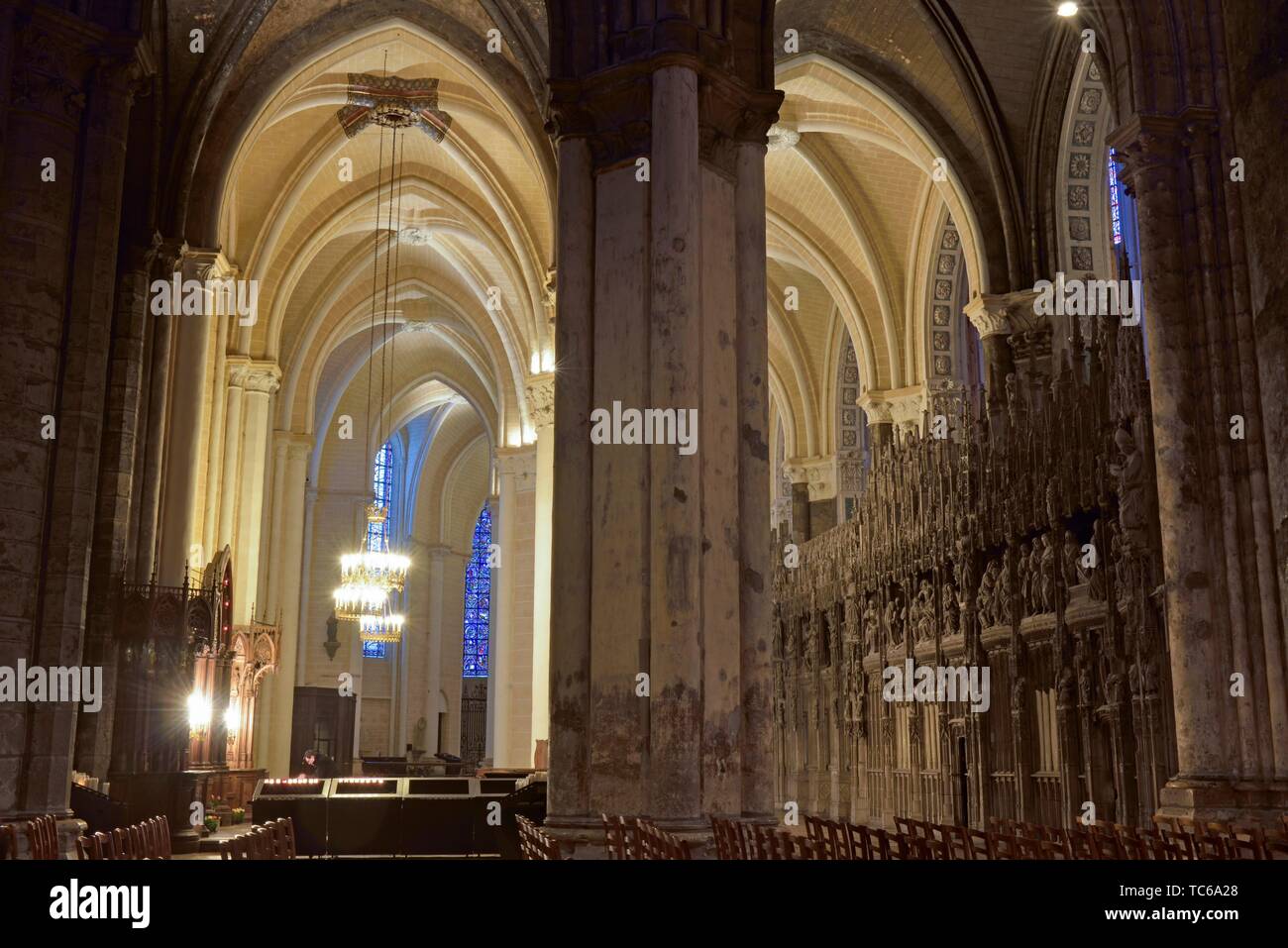 Interior Chartres Cathedral France Stockfotos Interior