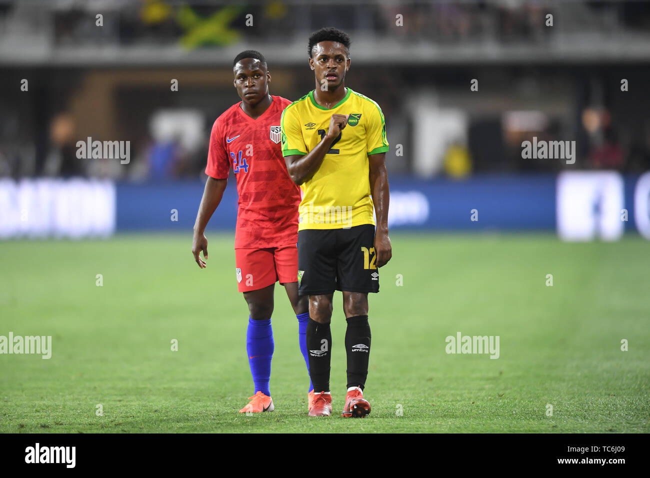 Washington, DC, USA. 5. Juni 2019. ALEX MARSHALL (12) Bewegungen zu einem Mannschaftskameraden während des Spiels bei Audi Feld in Washington DC statt. Credit: Amy Sanderson/ZUMA Draht/Alamy leben Nachrichten Stockfoto