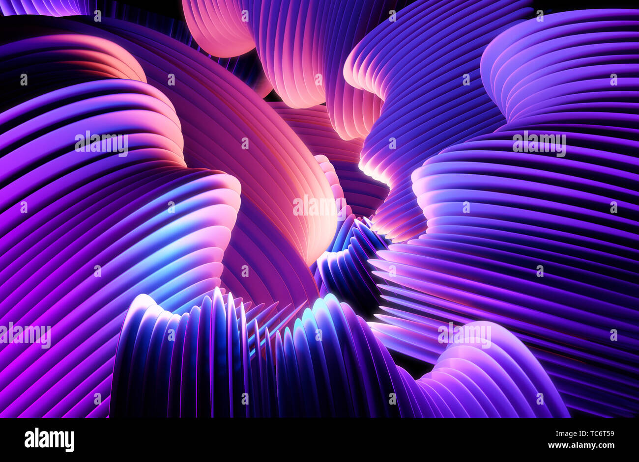 Abstrakte gradient verzogene Linien Hintergrund. 3D-Darstellung Stockfoto