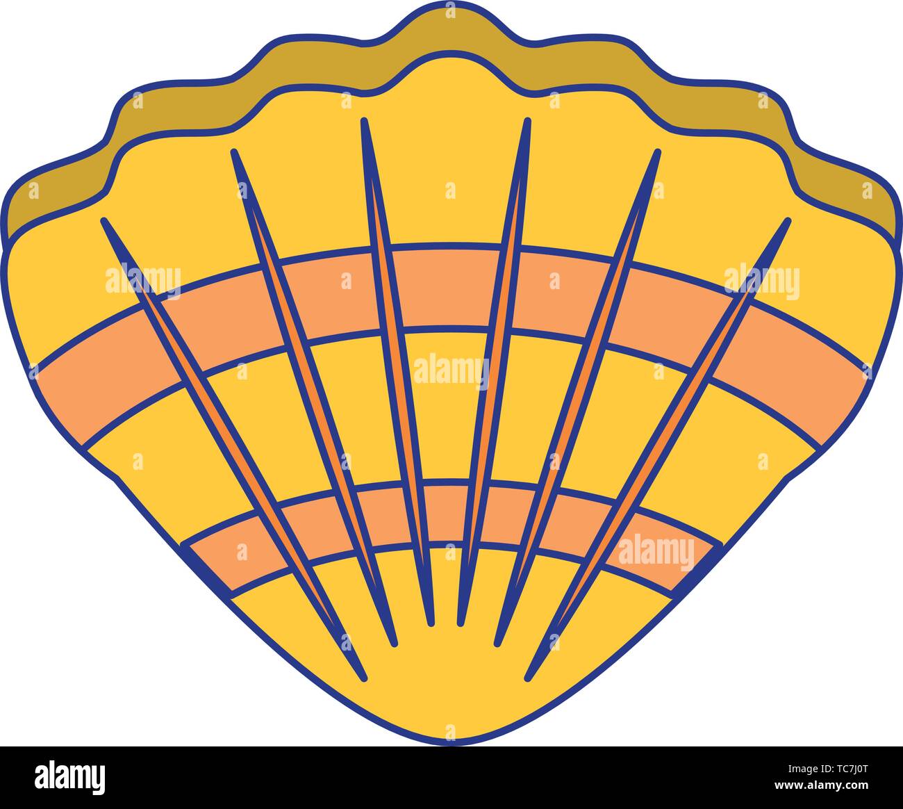 Shell Meer molusk Cartoon isolierte Symbol Stock Vektor