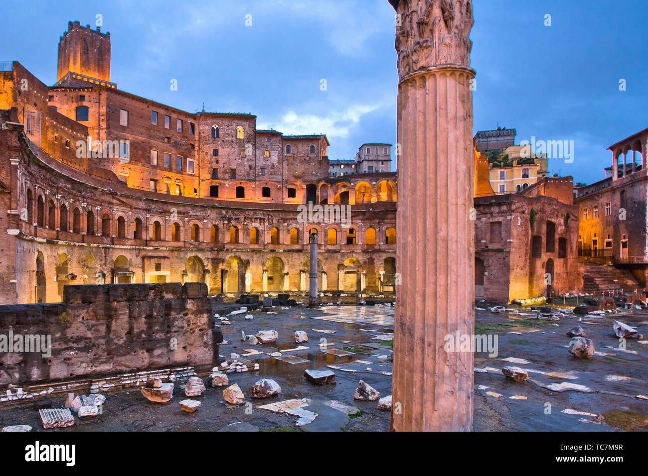 Die Trajan Markt, Mercati di Traiano, Via dei Fori Imperiali Straße, Rom, Latium, Italien, Europa. Stockfoto