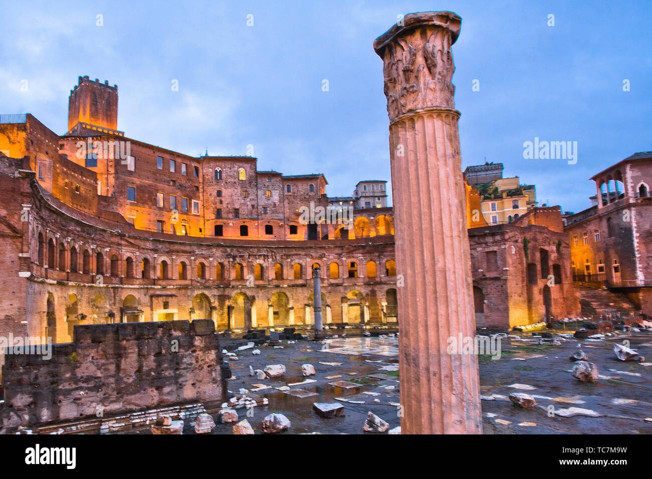 Die Trajan Markt, Mercati di Traiano, Via dei Fori Imperiali Straße, Rom, Latium, Italien, Europa. Stockfoto