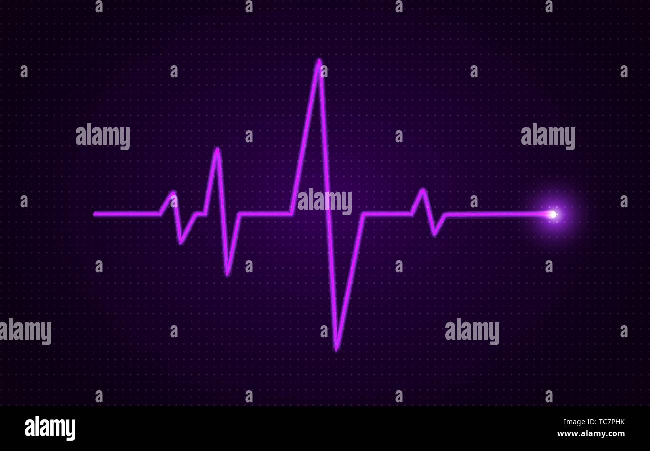 Herz puls Konzept. Glühende Medical Line. Healthcare Hintergrund. Impulsdiagramm mit hellen Gradient. Heartbeat kunst Vorlage. Gesundheit Visualisierung Stock Vektor