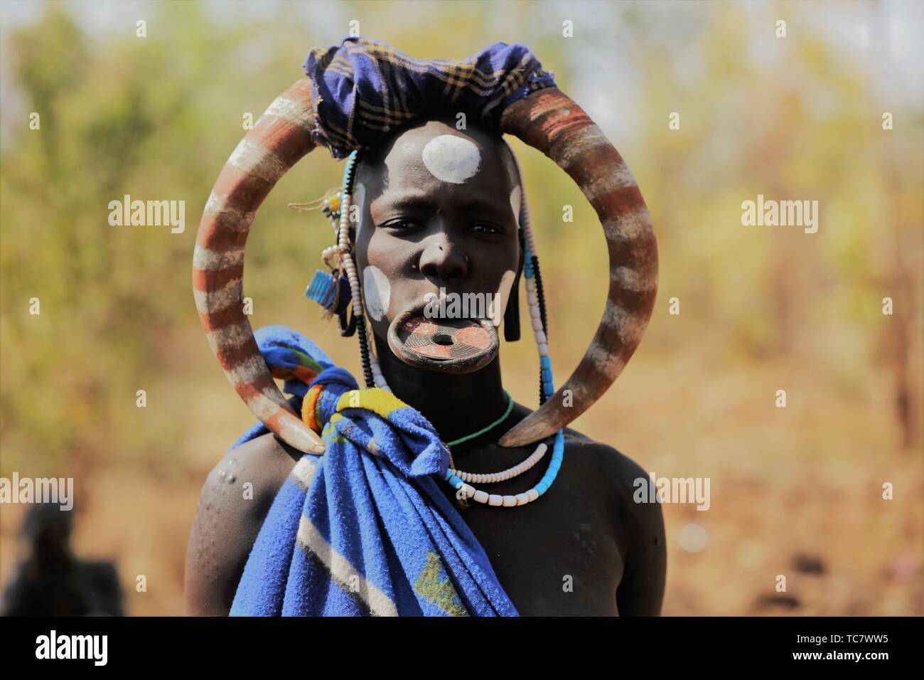Äthiopische tribal Frau Stockfoto