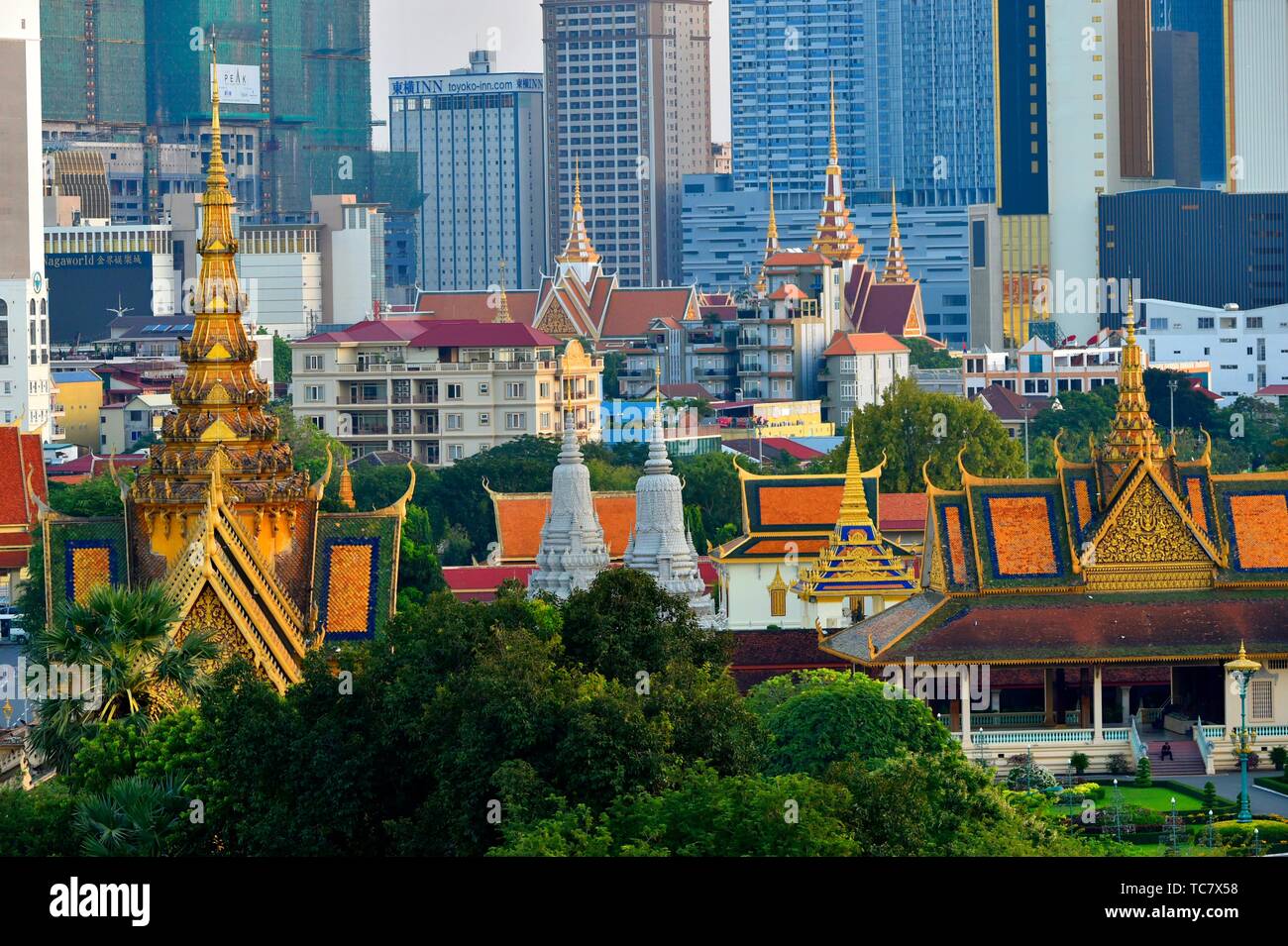 Royal Palace, Phnom Penh, Kambodscha, Süd Ost Asien. Stockfoto