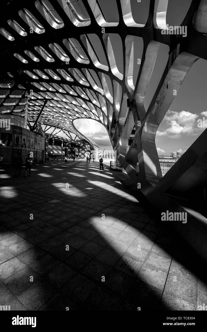 Monochrome Gebäude Geometrie Stockfoto