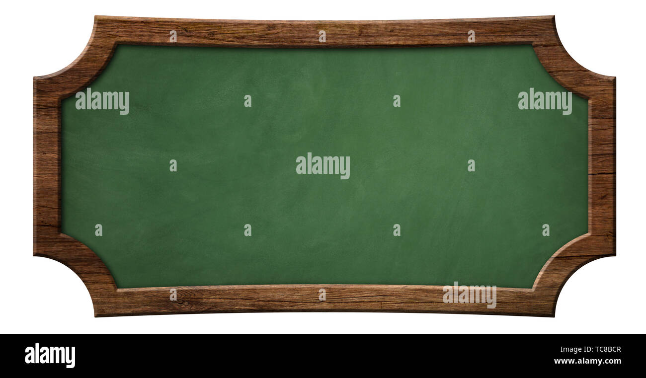 Dekorative grüne Tafel mit dunklen Holzrahmen Stockfoto