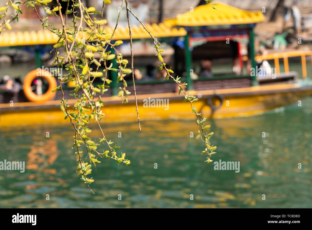 Peking Frühling Sommer Palast schöne Landschaft, Sehenswürdigkeiten, schöne chinesische Elemente Stil, Urlaub Tourismus Stockfoto