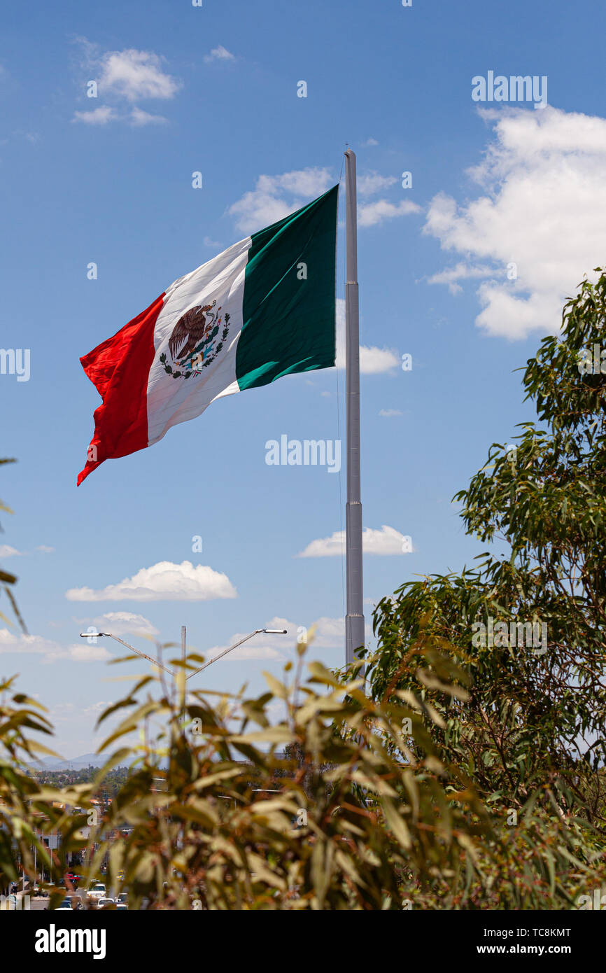 Mexikanische Flagge im Wind Stockfoto