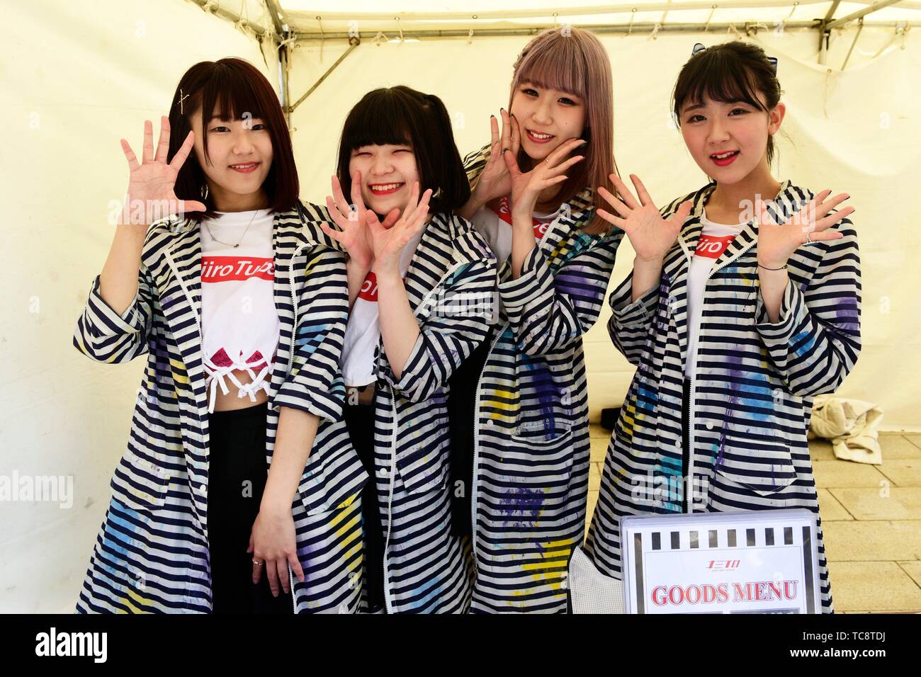 Eine pop Gruppe Musik in Tokio, Japan, Asien. Stockfoto