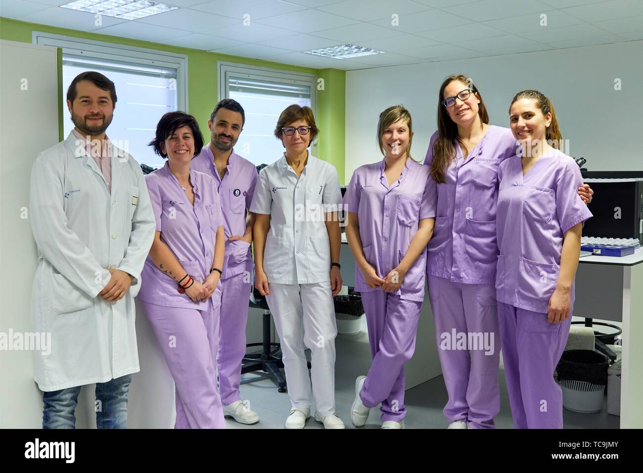 Team, Gebärmutterhalskrebs Früherkennungsprogramm, das Krankenhaus Donostia, San Sebastian, Gipuzkoa, Baskenland, Spanien Stockfoto