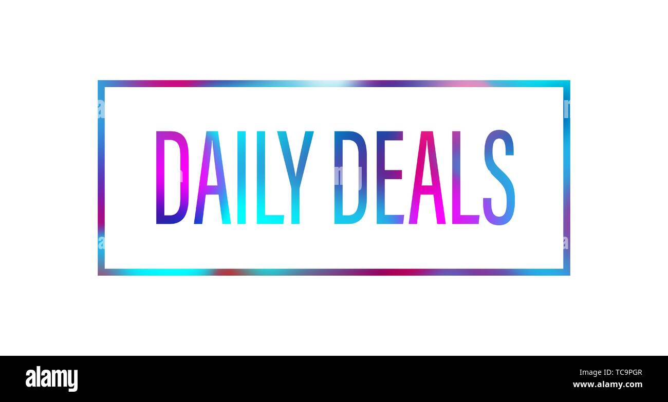 Daly Angebote bunte web Typografie banner Symbol logo Frame Stock Vektor