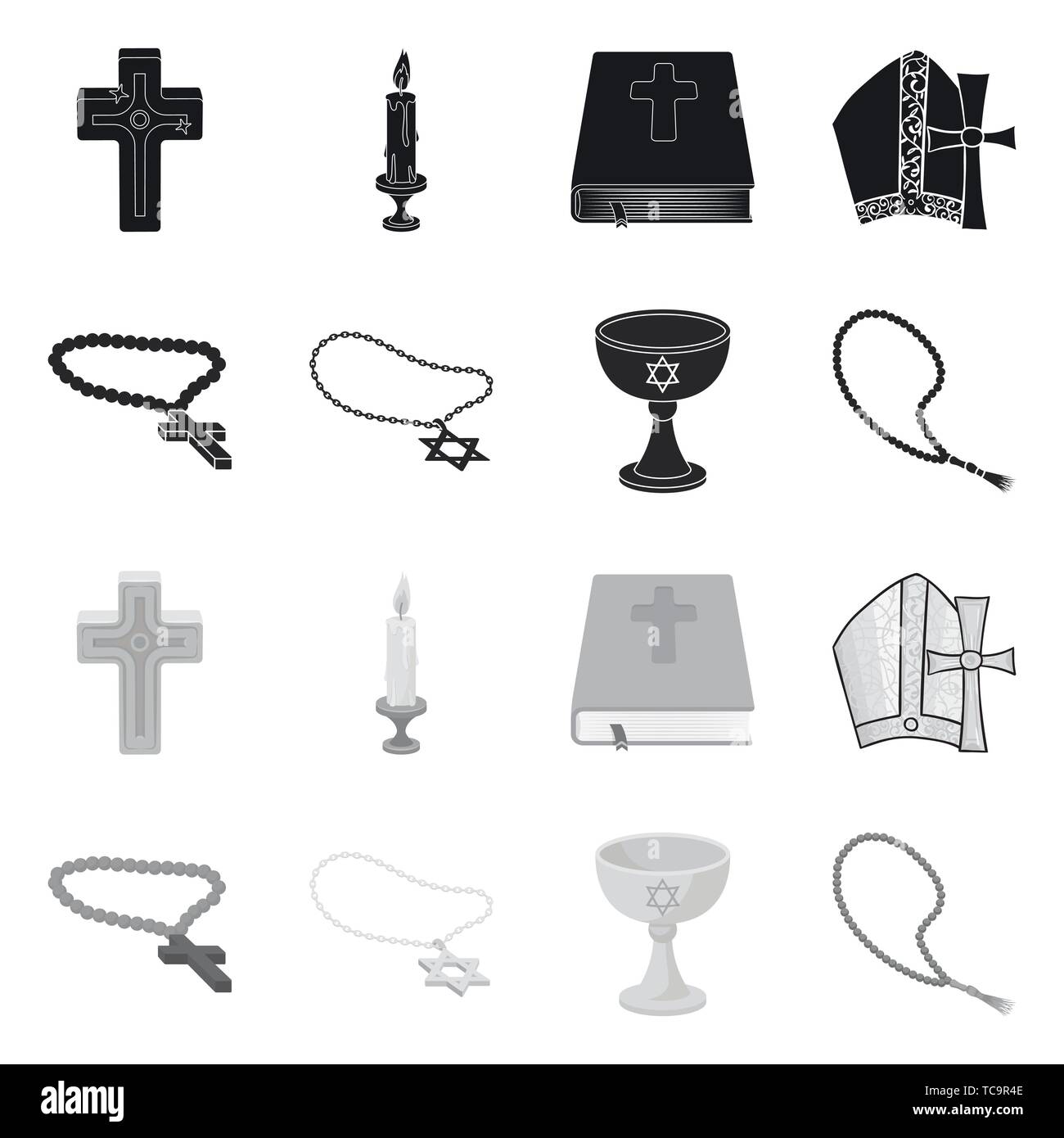 Kreuz, Bibel, Schüssel, Rosenkranz, mittelalterliche, groß, Christian, Farbe, Raupe, Kruzifix, Lit, leer, Katholische, Vintage, Anordnung, Baptisten, Lebensmittel, Halskette, verzierte, Brennen, Cover, Container, Glaube, Kunst, Flimmern, Buch, glänzend, Symbol, Perlen, Tätowierung, Objekte, Kerze, Evangelium, Suppe, Muslim, Reihen, Rahmen, Kerze, Attribut, Gold, Silber, Design, Dekoration, Set, Vector, Icon, Illustration, isoliert, Sammlung, Element, Grafik, Vektor, Vektoren, Stock Vektor