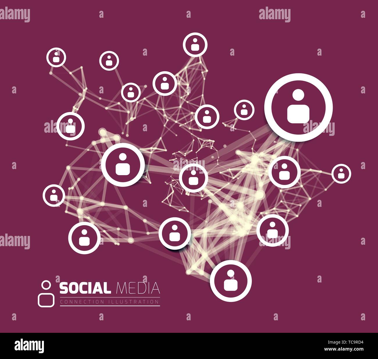 Soziales Netzwerk mit durch Linien verbunden. Vector Illustration