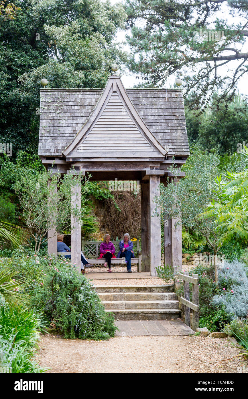 Der Pavillon in Abbotsbury subtropischen Gärten, Dorset, England, Großbritannien Stockfoto