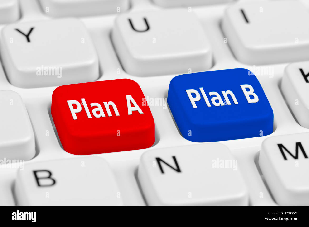 Tasten auf einer Tastatur eine Auswahl von Plan A und Plan B zu zeigen Stockfoto