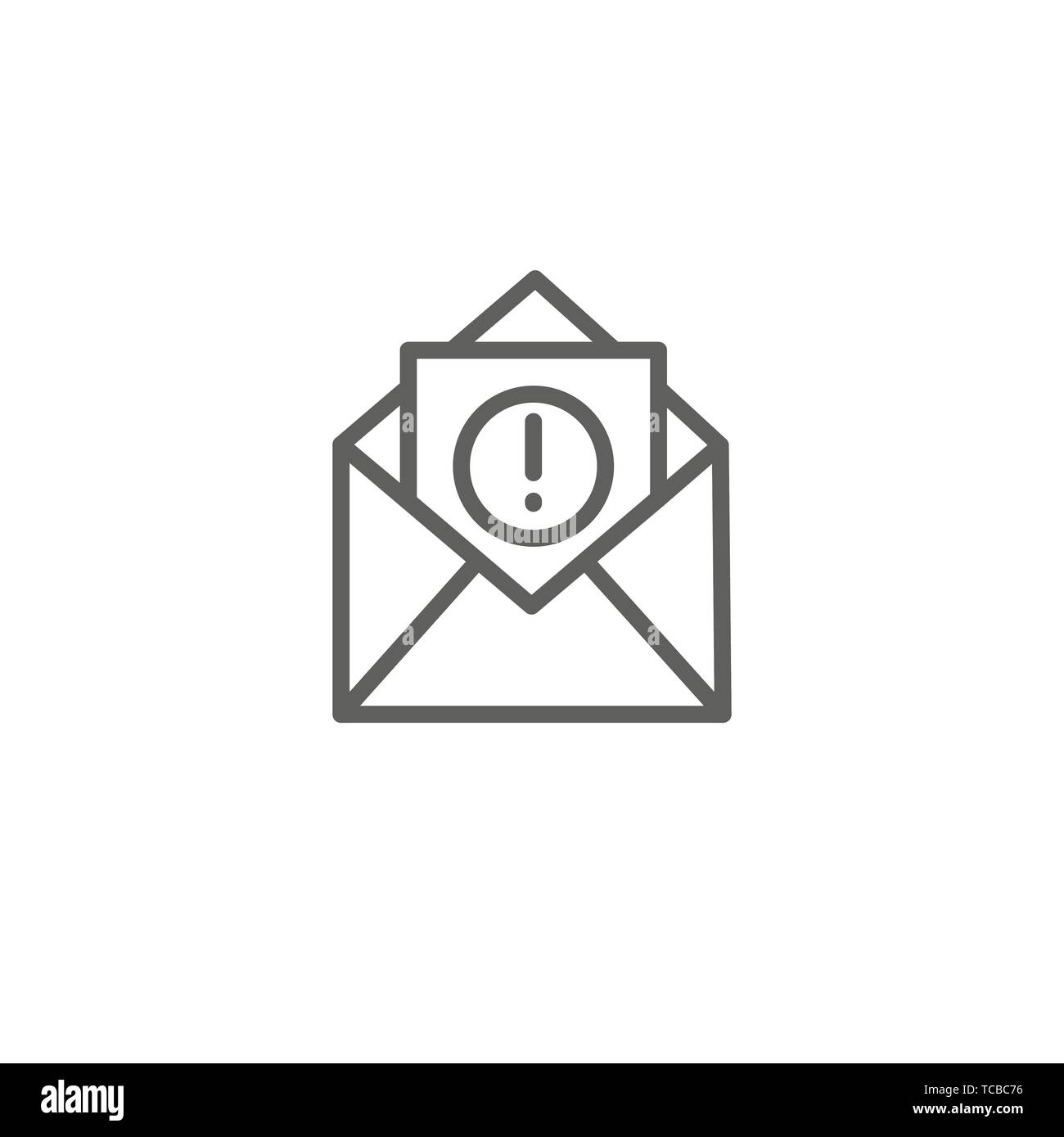 E-Mail Marketing Kampagnen Symbol w Umschlag und Ausrufezeichen Stock Vektor