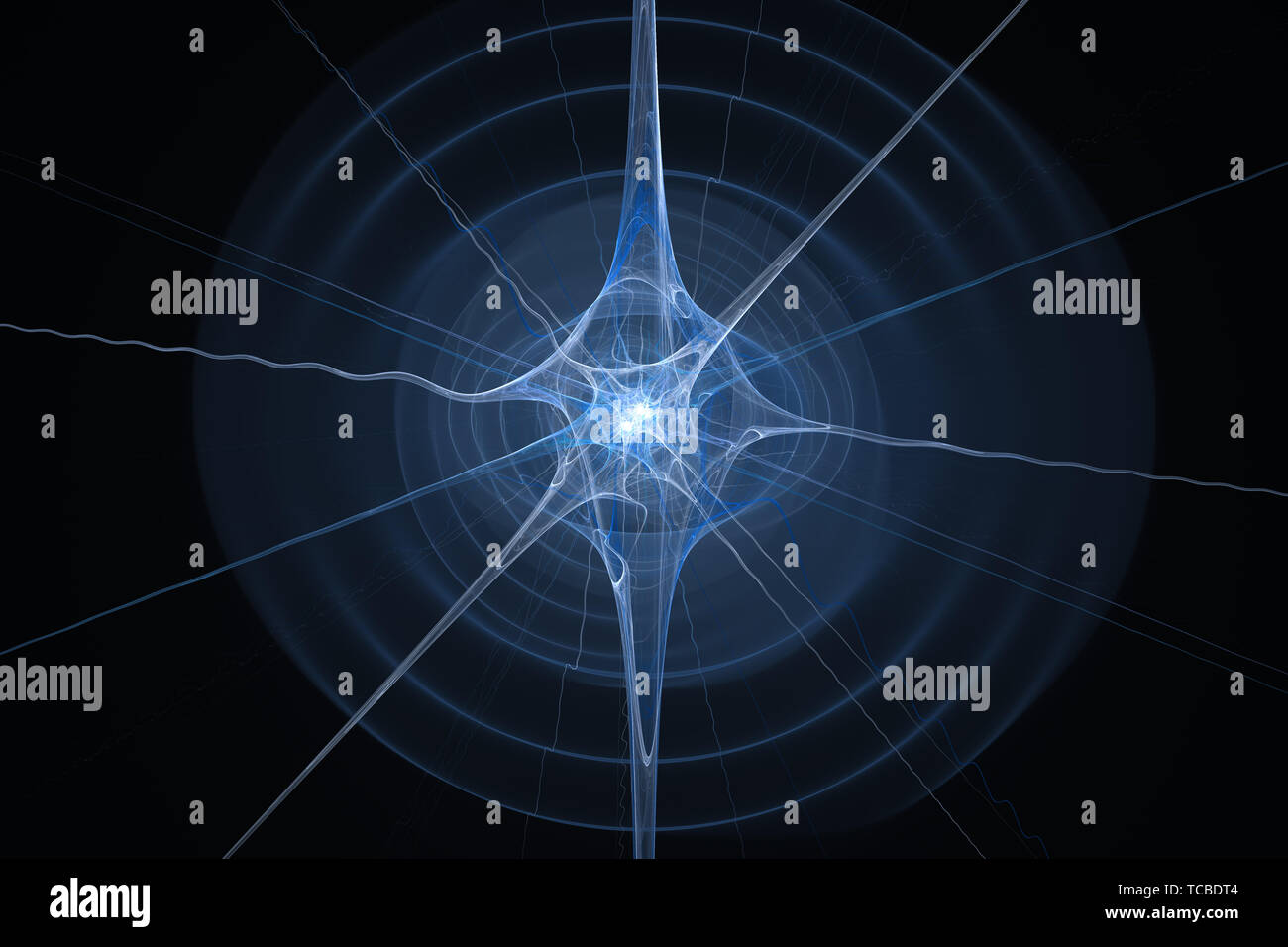 Gravitationswelle Quelle im Raum, Computer-generierte Zusammenfassung Hintergrund, 3D-Rendering Stockfoto