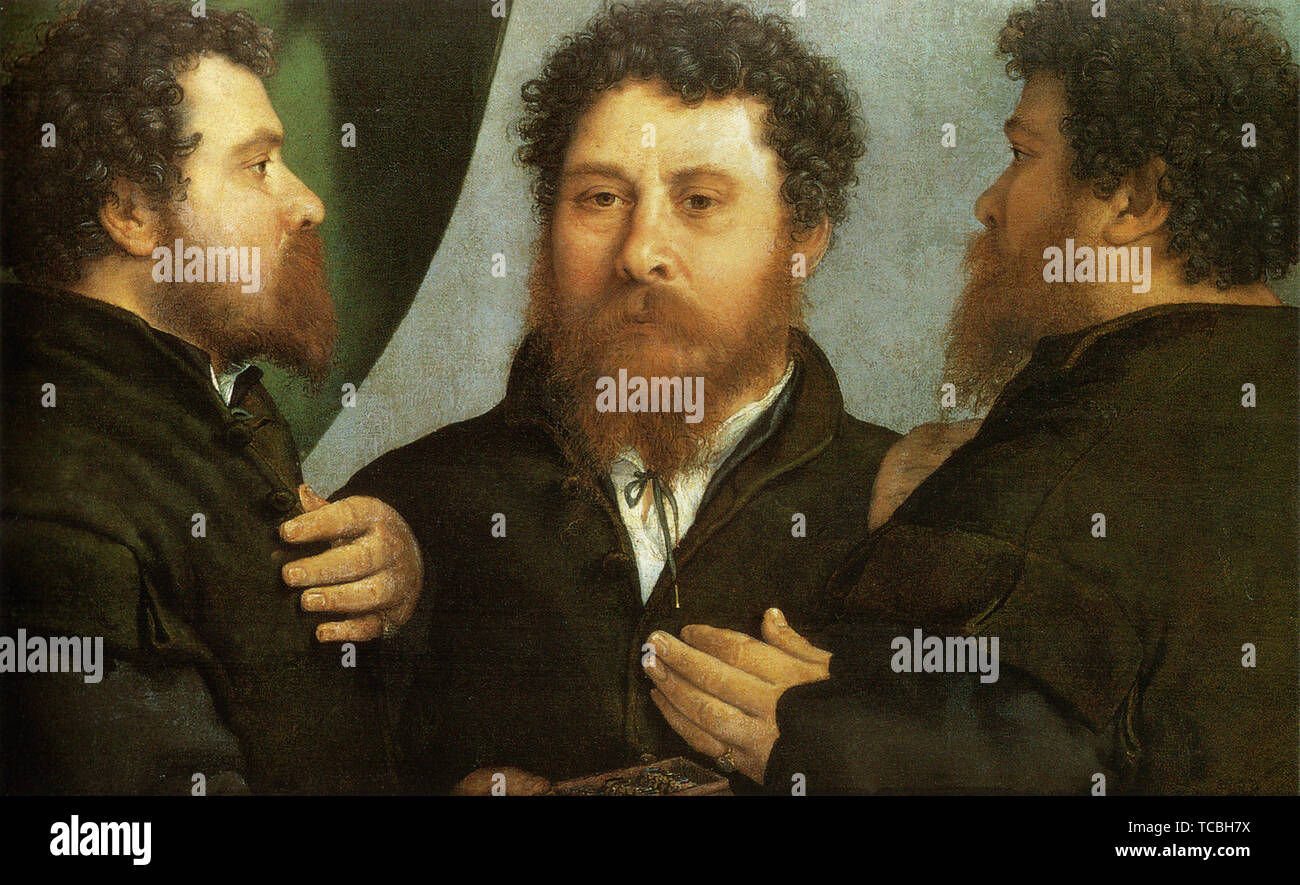 Lorenzo Lotto - goldschmied gesehen drei Seiten C1530 Stockfoto
