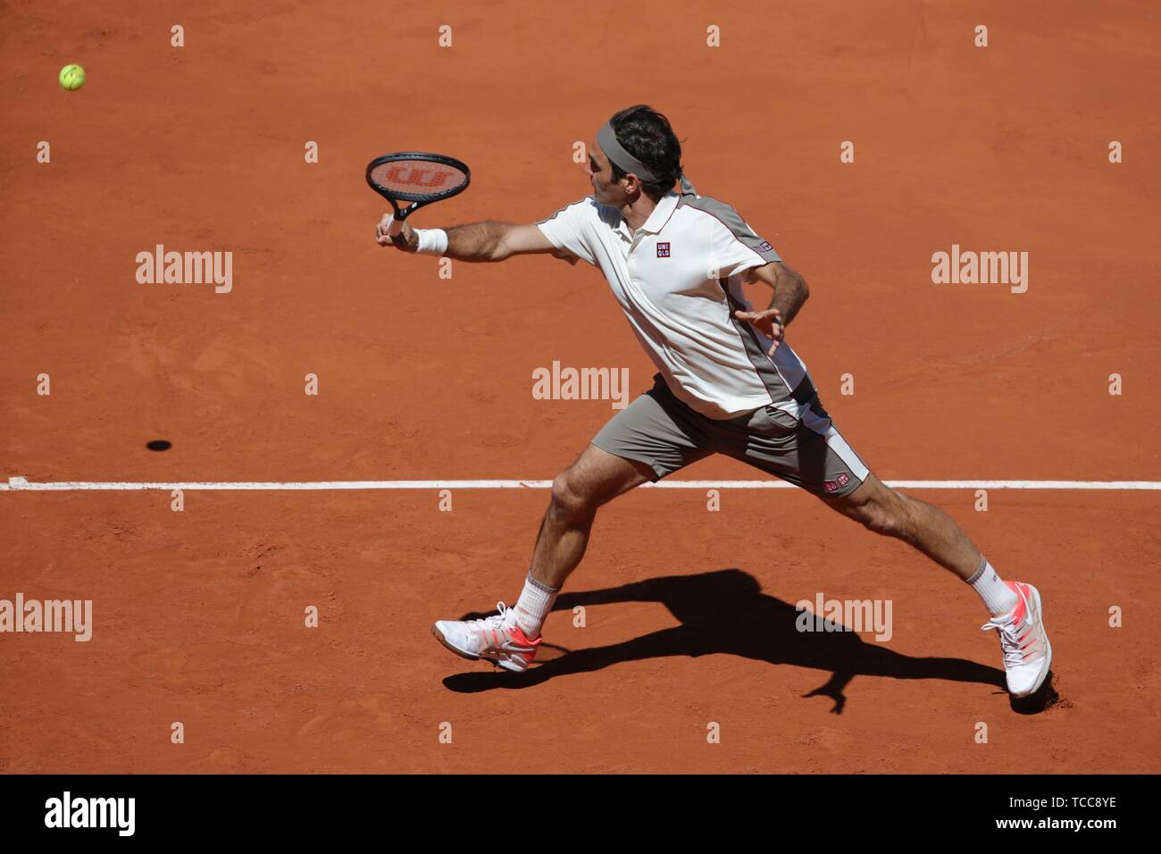 Paris, Frankreich. 07 Juni, 2019. Roger Feder (SUI) in ein Gleiches gilt für die 2019 Turnier von Roland Garros in Paris, Frankreich, statt. (Foto: Andre Chaco/Fotoarena) Credit: Foto Arena LTDA/Alamy leben Nachrichten Stockfoto