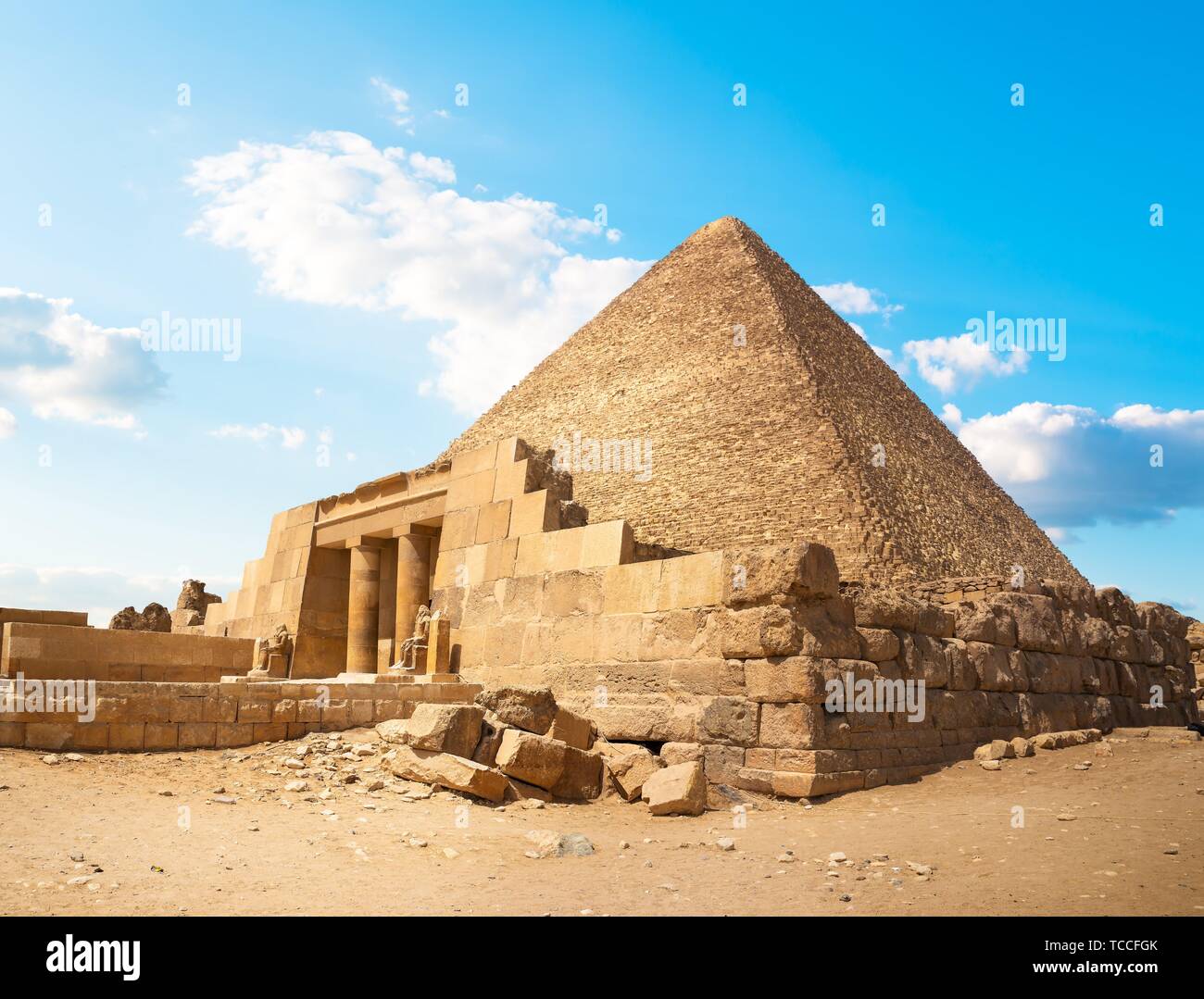 Ruinen in der Nähe der Pyramiden von Gizeh. Ägypten. Stockfoto