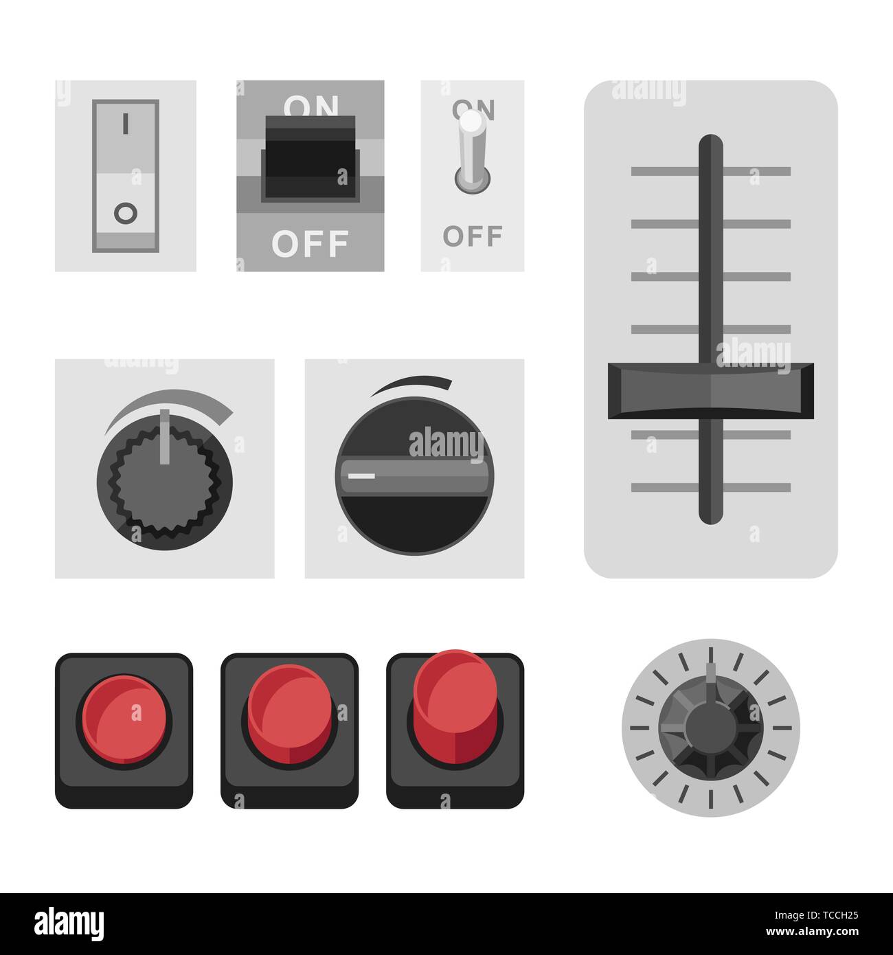Switches flache Symbole Stock Vektor