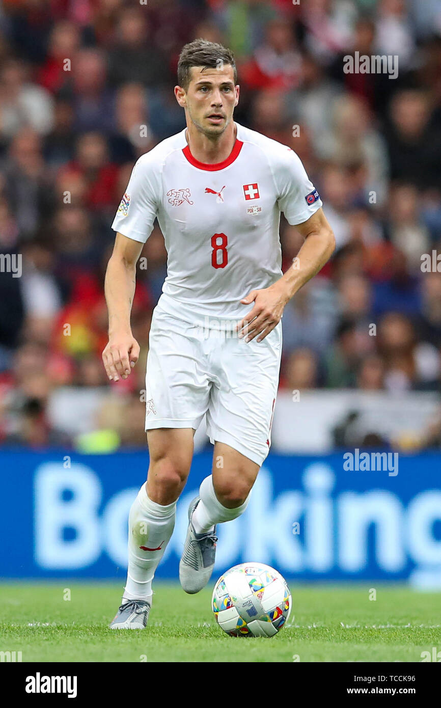 5. Juni 2019 Porto, Portugal Fußball-Nationen Liga - Portugal v Switzerland  Halbfinale UEFA Nationen Liga 2019 Remo Freuler der Schweiz Stockfotografie  - Alamy