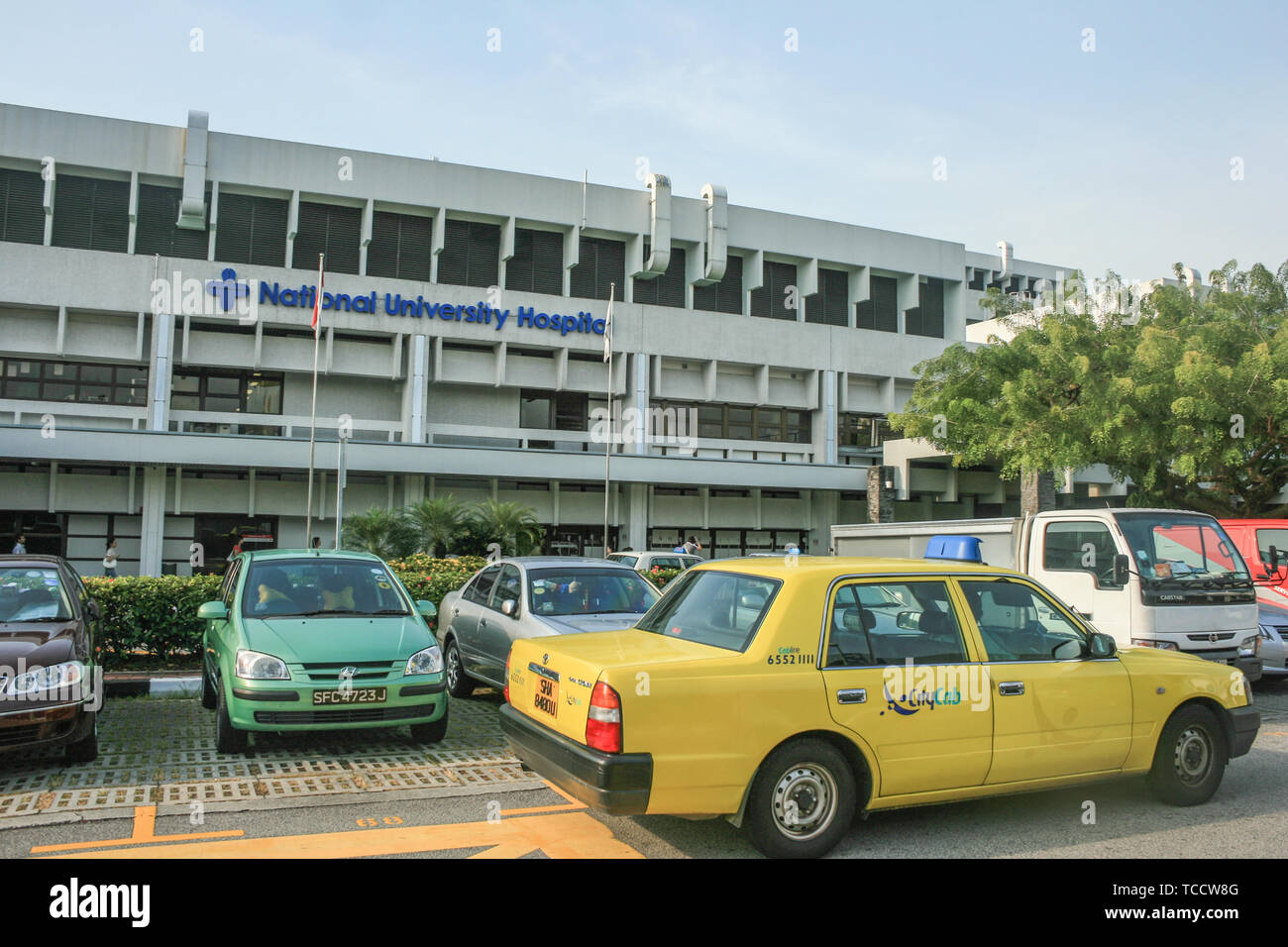 Alten Eingang zum National University Hospital, Singapur Stockfoto