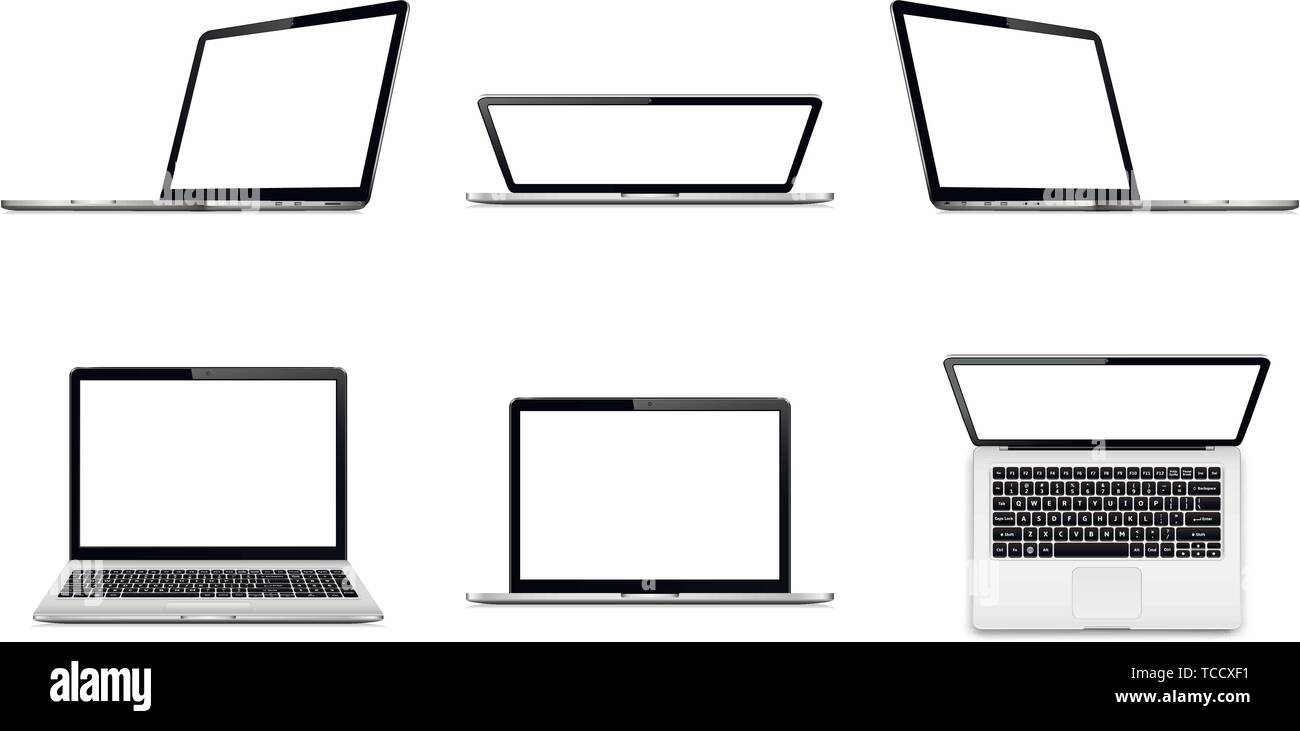 Laptop mit leeren Raum auf weißem Hintergrund Stock Vektor