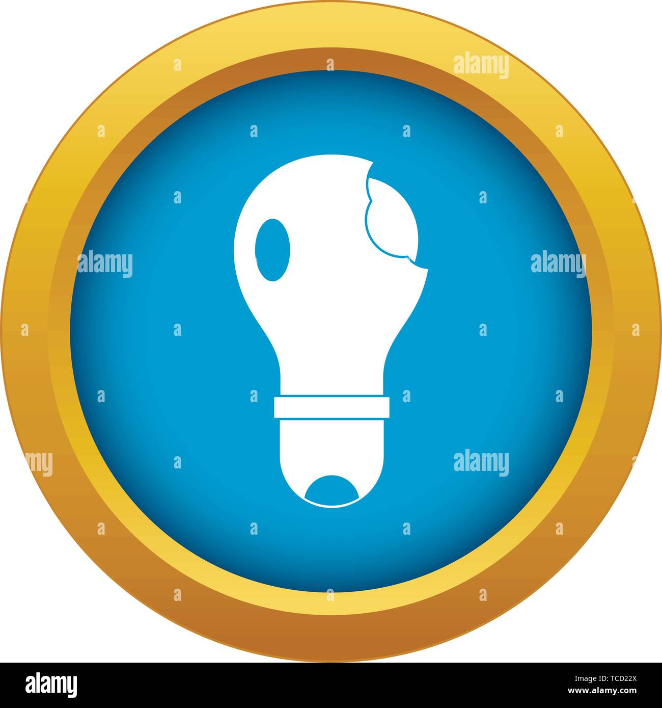 Kaputte Glühbirne Symbol blau Vector isoliert Stock Vektor
