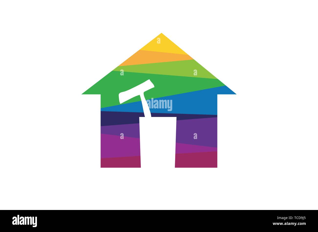 Reinigungsservice Bunte Haus Werkzeuge Symbol Logo Design Illustration Stock Vektor