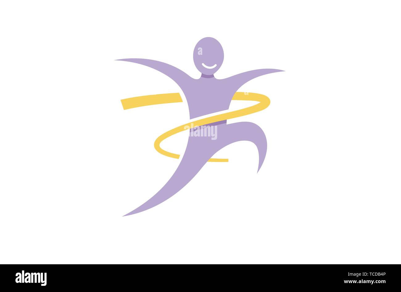 Kreative Happy Jumping Mann Wellness Körper Symbol Logo Design Illustration Stock Vektor