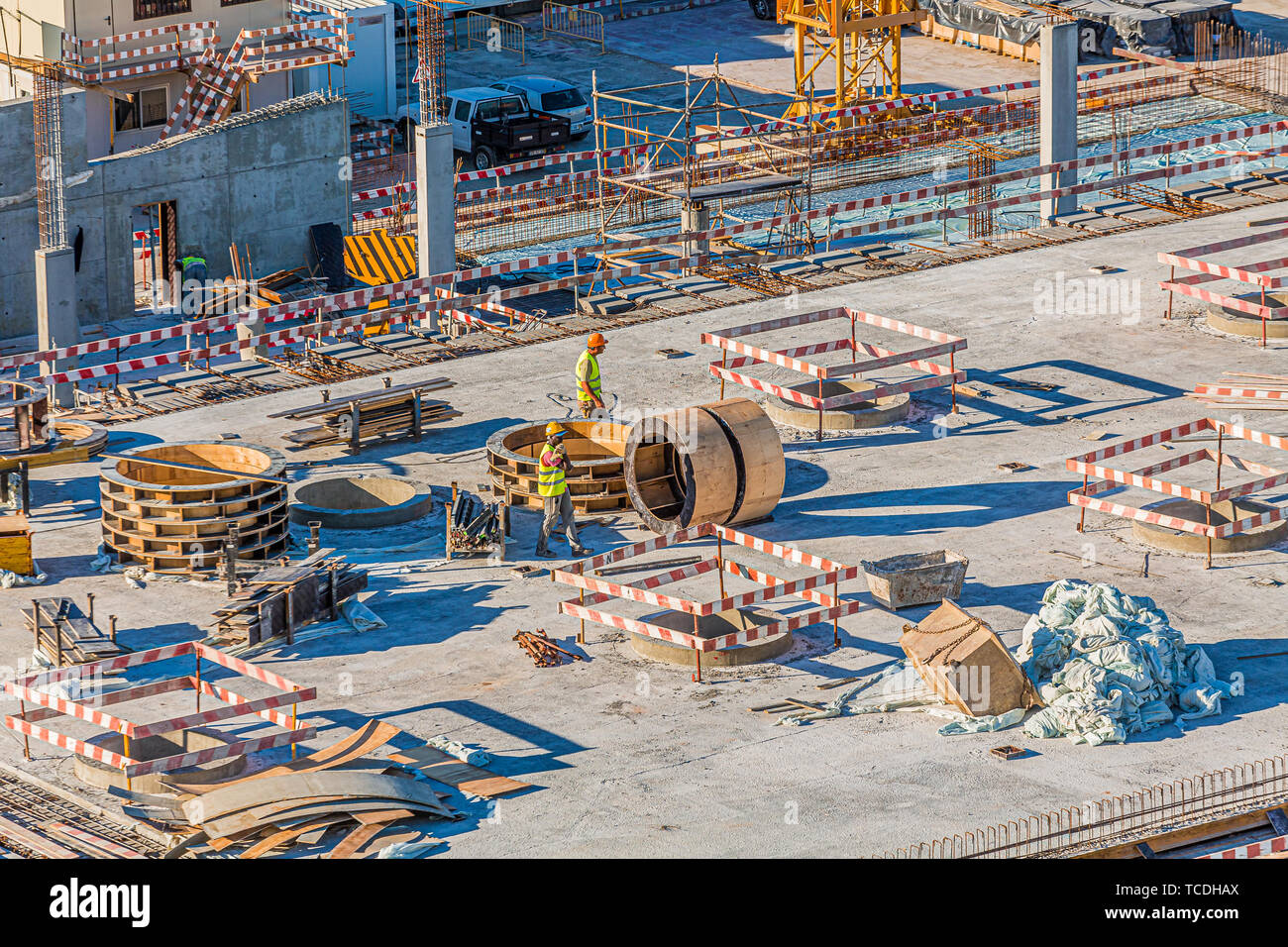 Konkrete Baustelle in Lissabon Stockfoto