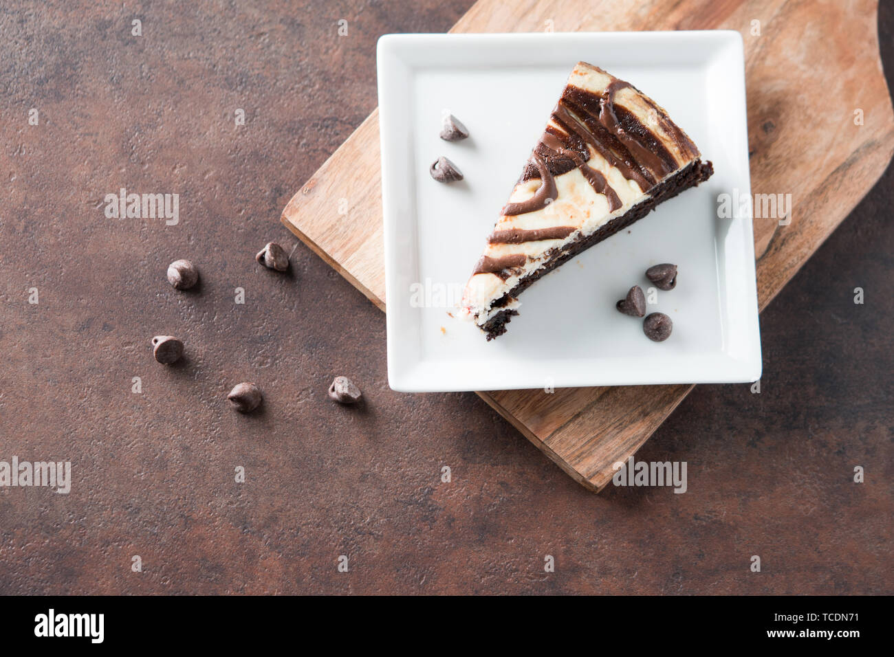 Schokolade swirl Käsekuchen Stockfoto