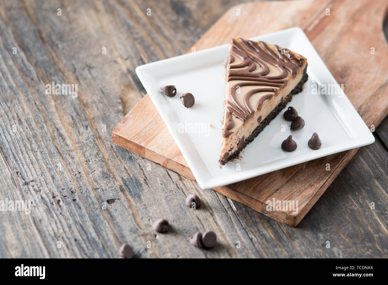 Chocolate Peanut butter Swirl cheesecake Dessert Stockfoto