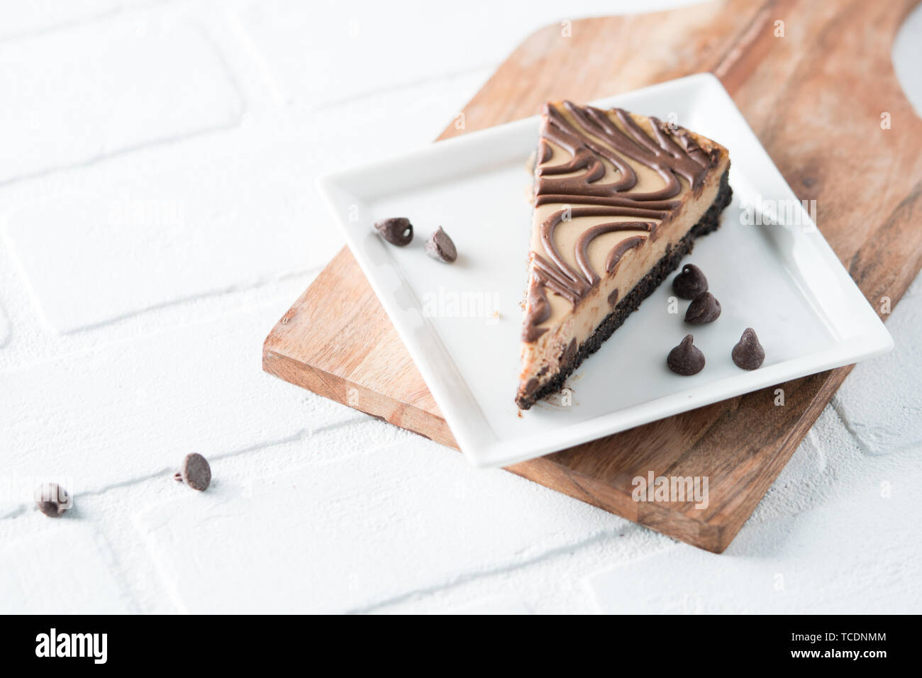 Chocolate Peanut butter Swirl cheesecake Dessert Stockfoto