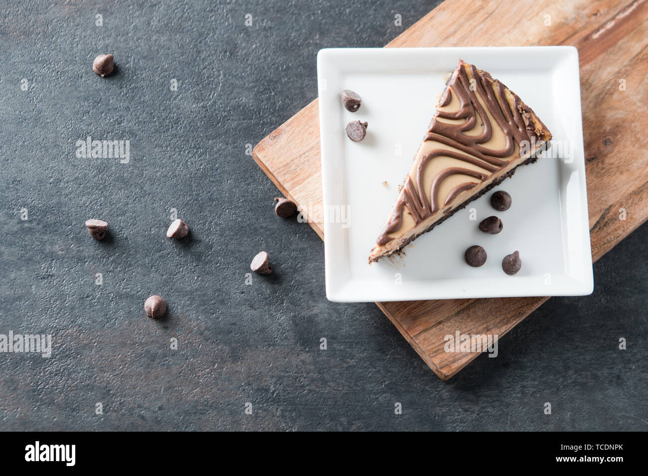 Chocolate Peanut butter Swirl cheesecake Dessert Stockfoto