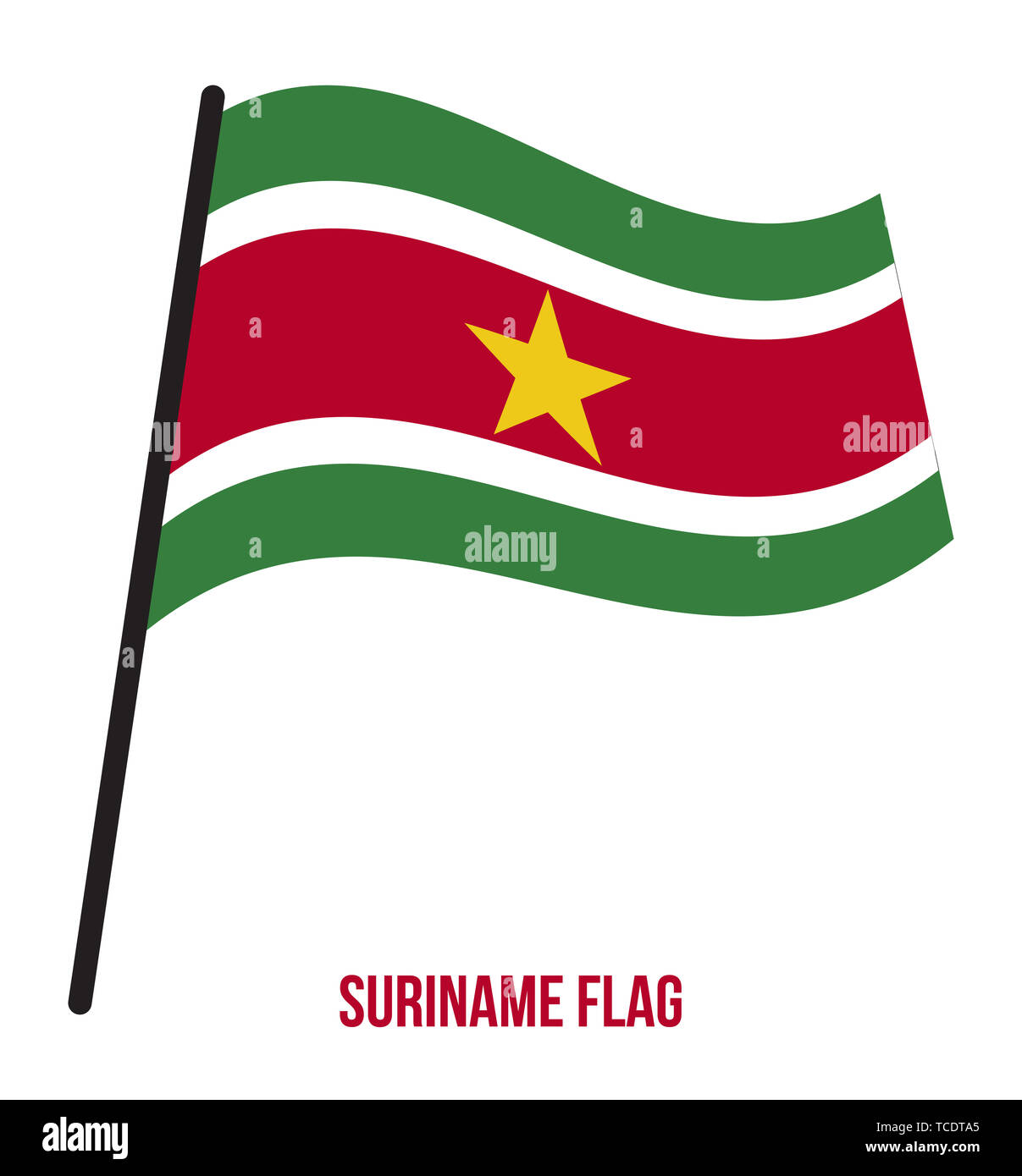 Flagge Suriname Winken Vector Illustration Auf Weissem Hintergrund Suriname Flagge Stockfotografie Alamy