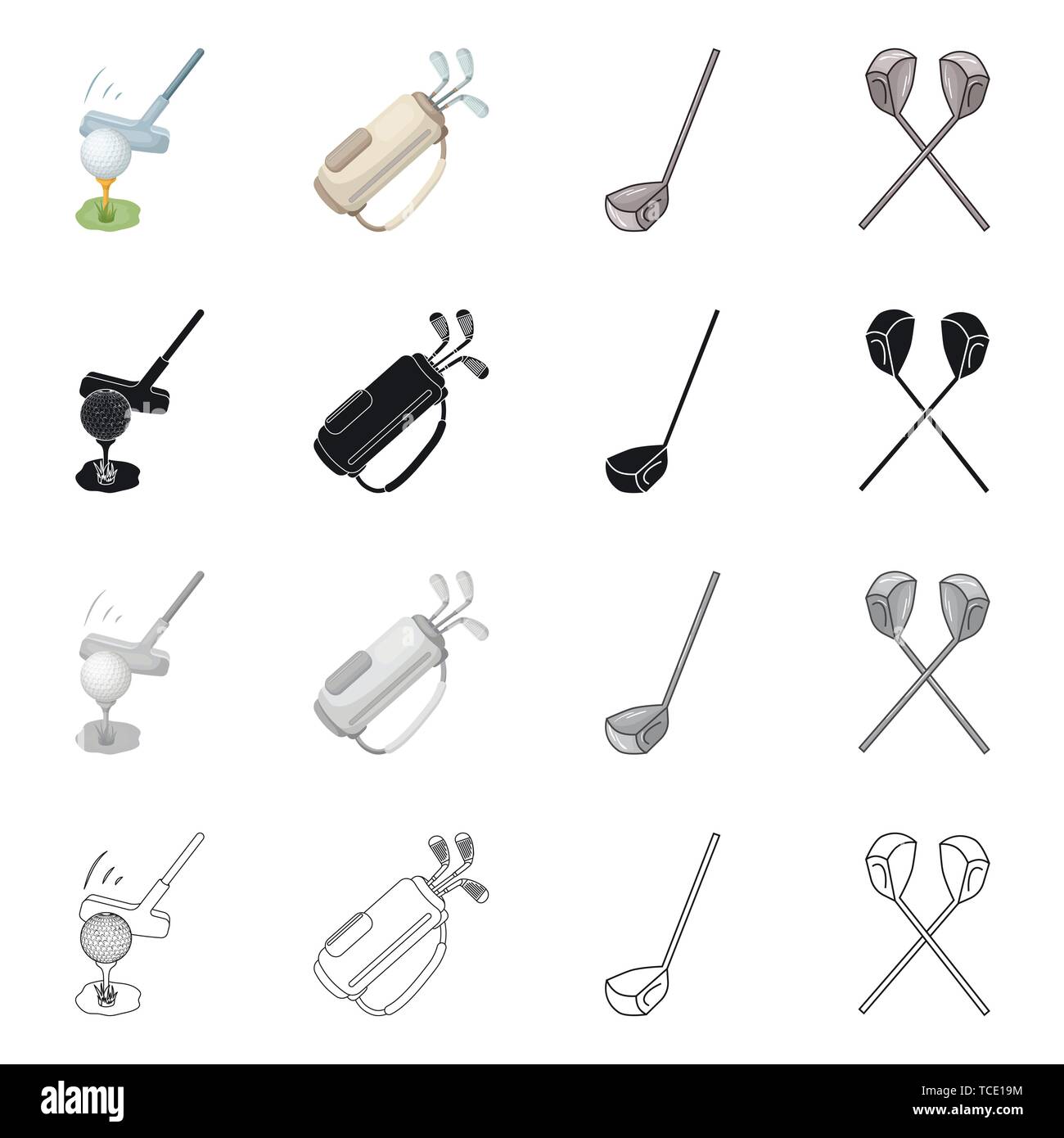 Hockey, Kugel, Gras, Puck, NHL, Spiel, Tasche, Stick, Feld, Golf, Club, Turnier, Sport, Putter, Ausbildung, kick, Set, Vector, Icon, Illustration, isoliert, Sammlung, Design, Element, Grafik, Zeichen, Vektor, Vektoren, Stock Vektor