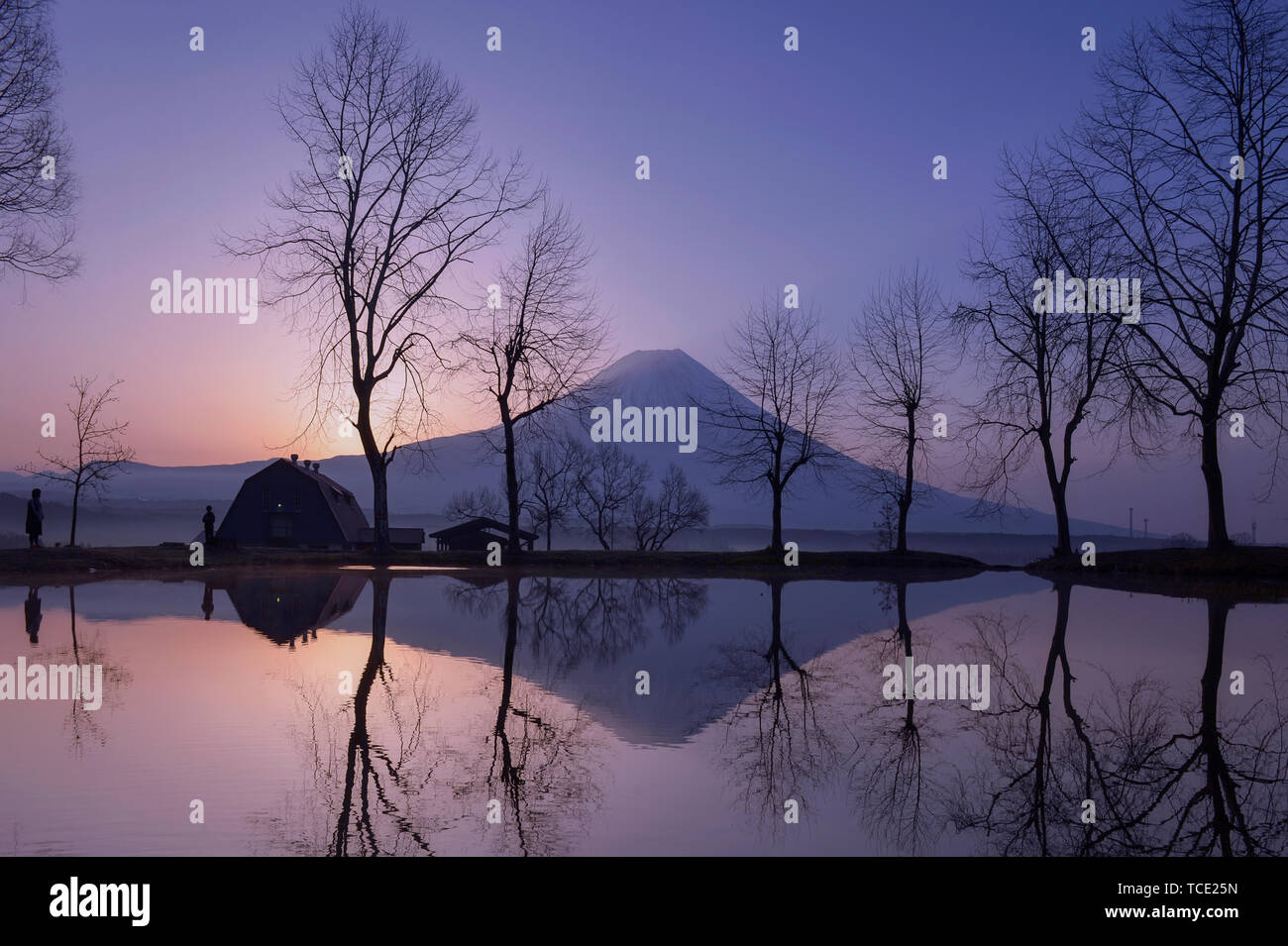 Silhouette von Mt. Fuji, Honshu, Japan Stockfoto