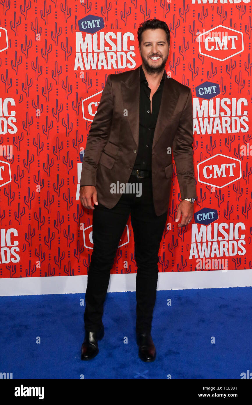 Nashville. 5. Juni 2019. Luke Bryan besucht die2019 CMT Music Awards beim Bridgestone Arena am Juni 5, 2019 in Nashville, Tennessee. Credit: Debby Wong/Pacific Press/Alamy leben Nachrichten Stockfoto